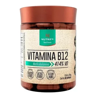 Vitamina B12 Nutrify Vitamina e Minerais em cápsula Sem sabor x 36g de 60 un