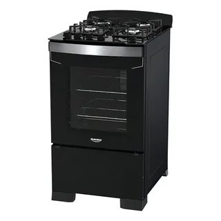 Fogão 4 Bocas Preto A Gás Com Mesa De Vidro Dako Diplomata