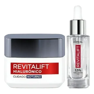L'Oréal Paris Revitalift Hialurônico Kit Skincare Anti-Idade, com Sérum Preenchedor 30ml + Creme Facial Noturno, 49g