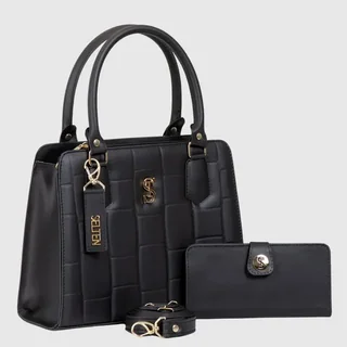 Bolsa E Carteira Feminina Media Lateral E Transversal Acambamento Dos Ferragens Ouro Cor Preto Desenho Do Tecido Lisa