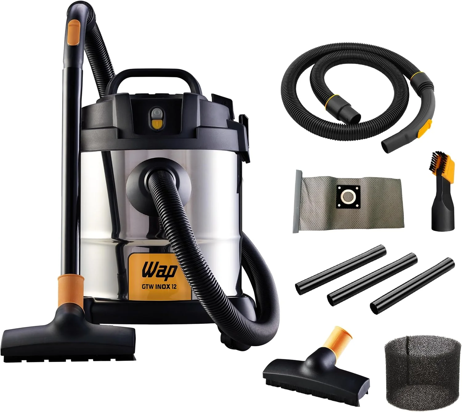 Aspirador De Pó E Água FW005041 Gtw Inox 12 1400W Wap Preto