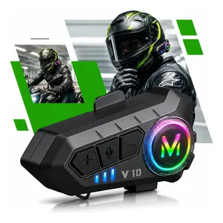Fone De Ouvido Para Capacete Moto Bluetooth Headset Rgb Sem Fio