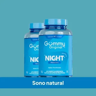 Kit Gummy Night Melatonina Sabor Framboesa