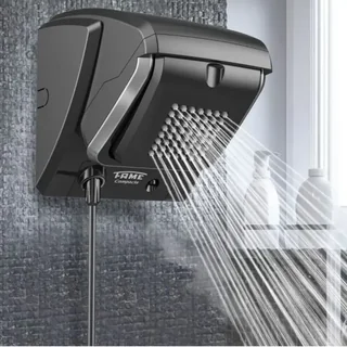 Chuveiro Elétrico Fame Compacta 7800W Preto Controle Eletrônico