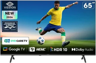 Smart TV 65' RIG Vizzion BR65G3UA 4K UHD Eyecare, Google TV, Dolby