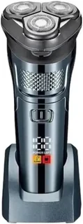 Barbeador Elétrico Masculino Profissional 3 Lâminas Rotativas Duplas, Display LCD Bi-Volt Premium