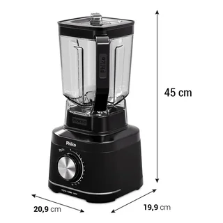 Liquidificador Philco 1500W 3,1L 12 Velocidades com 6 Lâminas PLQ15A