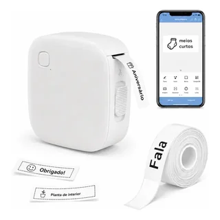 Mini Impressora Térmica Portátil Etiquetadora Bluetooth 5v Branco 5v