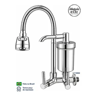 Torneira Com Filtro Gourmet Flexível Cozinha Parede