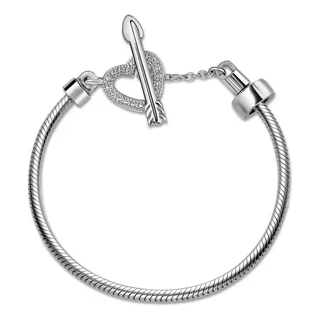 Pulseira Life Cupido Coração E Flecha Em Prata 925