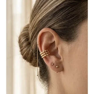 Piercing Semijoias Fake Fios Banhado À Ouro 18k C/ Garantia Ouro