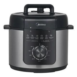 Panela De Pressão Mecânica Preta E Inox 4l Midea 220V