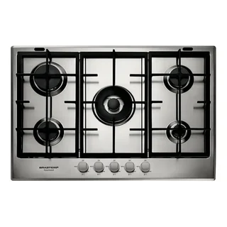 COOKTOP A GÁS BRASTEMP GOURMAND 73CM 5 QUEIMADORES COM DUPLACHAMA