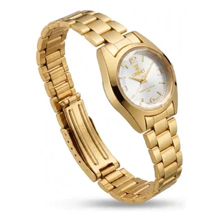 Relógio Feminino Orinet Original Resistente A Agua Luxo Gw Dourado Branco