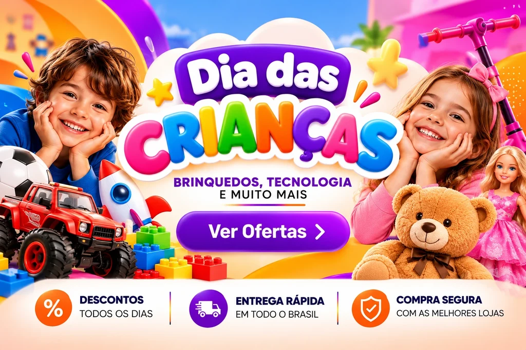 Descontos especiais + cupons para economizar ainda mais nos presentes do Dia das Crianças!