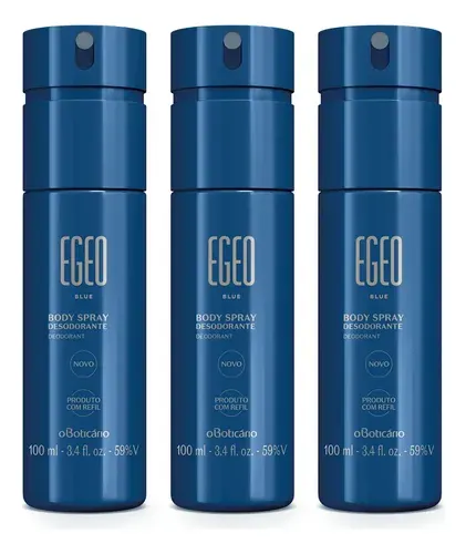 Kit Egeo Blue: Body Spray Desodorante 100ml (3 Itens)