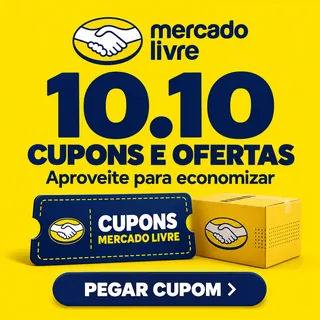 Seu carrinho merece um desconto! Aproveite o 10.10 do Mercado Livre com cupons e achadinhos para pagar menos.